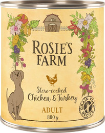 Produktbild von Rosie's Farm Adult Hundenahrung Huhn & Truthahn - 24 x 800 g