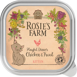 Produktbild von Rosie's Farm Kitten Huhn & Forelle - 32 x 100 g
