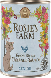 Produktbild von Rosie's Farm Senior Katzennahrung Huhn & Lachs - 12 x 400 g