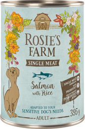 Produktbild von Rosie's Farm Single Meat Adult 6 x 395 g - Fisch & Reis