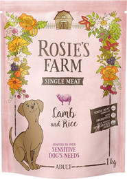 Produktbild von Rosie's Farm Single Meat Adult Lamm mit Reis - 1 kg
