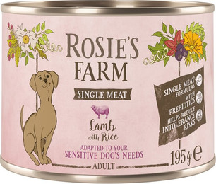Produktbild von Rosie's Farm Single Meat Adult Lamm & Reis - 6 x 195 g