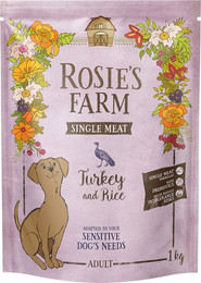 Produktbild von Rosie's Farm Single Meat Adult Pute mit Reis - 1 kg