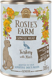 Produktbild von Rosie's Farm Single Meat Senior 6 x 395 g - Truthahn & Reis
