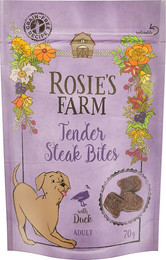 Produktbild von Rosie's Farm Snacks Adult Tender Steak Bites Ente - 5 x 70 g