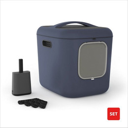 Produktbild von ROTHO Katzentoilette Katzenklo Bea XL mit Schwingtür – ideal für große Katzenrassen, Inkl. Schaufel und 6 Aktivkohlefilter gegen Gerüche, Magnetklappe