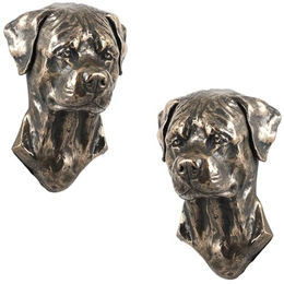 Rottweiler Hängende Büste Hundestatue braun – Bild 1 von 6
