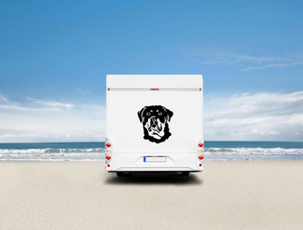Produktbild von Rottweiler (Kopf-Motiv)-Amberdog® Hundeaufkleber