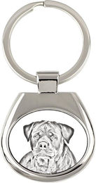 Produktbild von Rottweiler, Rott, Rottie - keychain with a dog, keychain with a print, personalized pendant from the Art-Dog brand silber