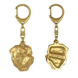 Rottweiler Vergoldeter Schlüsselanhänger mit Hund – Bild 1 von 6