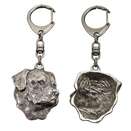 Rottweiler Versilberter Schlüsselanhänger mit Hund – Bild 1 von 5