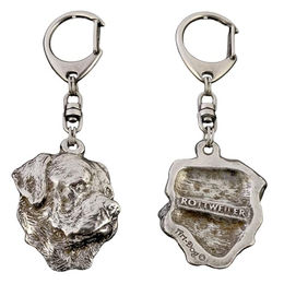 Rottweiler Versilberter Schlüsselanhänger mit Hund in Geschenkbox – Bild 1 von 9