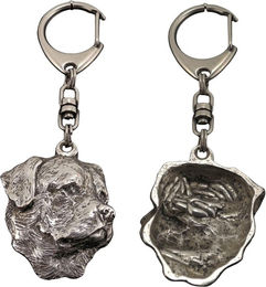 Produktbild von Rottweiler Versilberter Schlüsselanhänger mit Hund in Geschenkbox