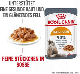 Produktbild von ROYAL CANIN Hair & Skin Care Nassfutter für ausgewachsene Katzen - 12 x 85 g