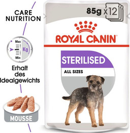 Produktbild von ROYAL CANIN STERILISED Nassfutter für kastrierte Hunde Mousse - 12 x 85 g