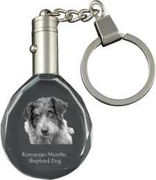 Produktbild von Rumänischer Mioritischer Schäferhund, Ciobănesc Românesc Mioritic - Anhänger mit Hundefoto, Kristall-Schlüsselring in Geschenkbox, ein einzigartiges Geschenk von Art-Dog transparent