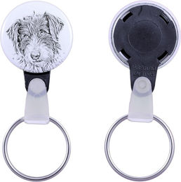 Produktbild von Rumänischer Mioritischer Schäferhund, Ciobănesc Românesc Mioritic - Schlüsselanhänger mit Hundeportrait, Anhänger mit markeneigener Art-Dog Grafik