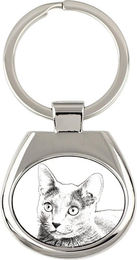Produktbild von Russian Blue - keychain with a cat, keychain with a print, personalized pendant from the Art-Dog brand silber