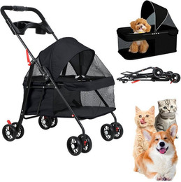 Produktbild von Rutaqian Hundebuggy Hundebuggy klappbar bis 10kg,Hundetrolley