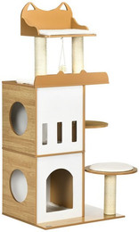 Produktbild von Rutaqian Kratzbaum Katzenbaum 133 cm mit 2 Katzenhöhlen und Spielball