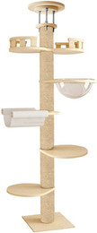Produktbild von Rutaqian Kratzbaum Katzenklettergerüst,6-Stufiger Hanfkratzbaum,Höhenverstellbarer, das Integrierte