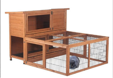 RV-Parts Kleintierstall Kaninchenstall Hasen Stall Freilauf Käfig mit Auslauf und Schutzhaus – Bild 1 von 2