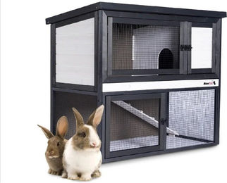 Produktbild von RV-Parts Kleintierstall Kaninchenstall mit mehrstöckigem Gehege und separaten Ruhebereichen