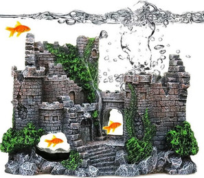 Produktbild von RWEUOQ Aquariendeko alte Burg Polyresin 17x13x7 cm
