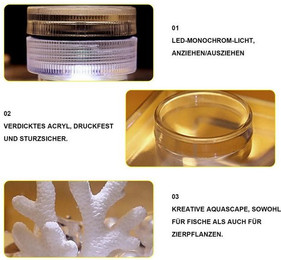 Produktbild von RWEUOQ Aquarium Fischbecken-Set Acryl mit Licht