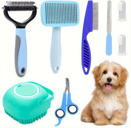 Produktbild von RWEUOQ Fellbürste 8-teiliges Fellpflege-Set für Katzen und Hunde