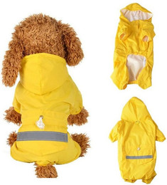 Produktbild von RWEUOQ Hundemantel Regenjacke mit Kapuze und Reflektierenden Streifen