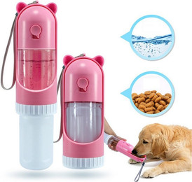 Produktbild von RWEUOQ Reisenapf Tragbare Hundetrinkflasche Futterautomat Rosa - 220 ml