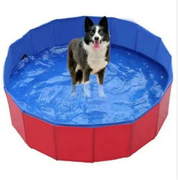 R2 Invest Hundepool für kleine bis mittelgroße Hunde Ø 80 x 30 cm Outdoor Pool für erwachsene Hunde in Rot oder Bunt – Bild 1 von 4
