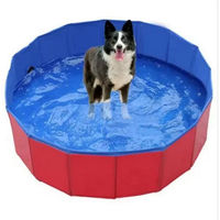 Produktbild von R2 Invest Hundepool für kleine bis mittelgroße Hunde Ø 80 x 30 cm Outdoor Pool für erwachsene Hunde in Rot oder Bunt