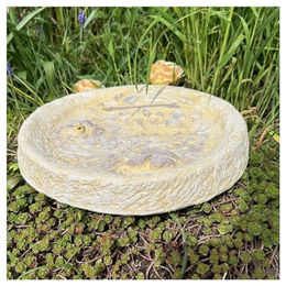 Radami Vogeltränke aus Keramik handbemalt Gelb – Bild 1 von 5