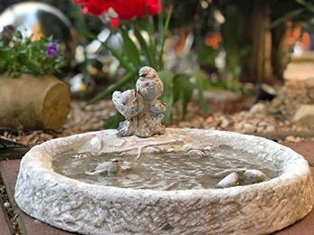 Radami Vogeltränke und Vogelbad aus Keramik in Grau für Vögel und Schildkröten – Bild 1 von 3