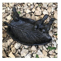 Produktbild von Radami Vogeltränke und Vogelbad aus Metall in Blattform für 3 Vögel 14cm