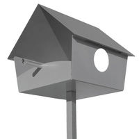 Produktbild von Radius Piep Show XXL Vogelhaus Vogelfutterstation aus Aluminium und Stahl in Silber und Grau mit 3m Stahlseil