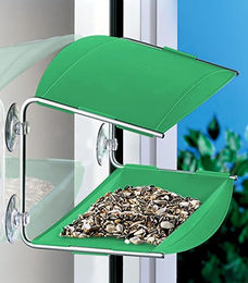 Radius Vogelhaus Piep Show Vogelfutterstation für das Fenster aus Kunststoff und Aluminium in Grün, 30x16x16cm – Bild 1 von 2