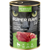 Produktbild von Rafi Cat Super Katzenfutter Wild und Huhn für adulte Katzen 24 x 400 g mit hohem Fleischanteil