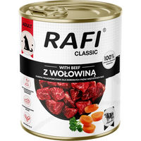 Produktbild von Rafi Dog Classic Hundefutter Adult Rind Stückchen in Sauce 12 x 800 g ohne Farb- und Aromastoffe sowie Konservierungsstoffe
