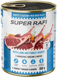 Produktbild von Rafi Nassfutter Paté mit Lamm und Pute für adulte Hunde getreidefrei 800g