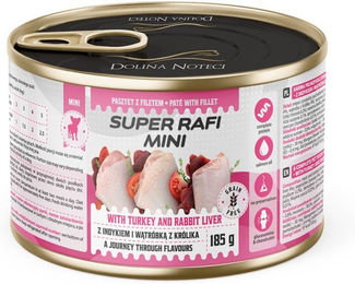 Rafi Super Mini Nassfutter Paté mit Pute und Kaninchenleber für kleine Hunde Adult 185g – Bild 1 von 1