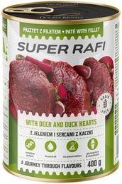 Produktbild von Rafi Super Nassfutter Paté mit Hirsch, Ente und Pute für adulte Hunde getreidefrei 400 g