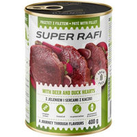 Produktbild von Rafi Super Nassfutter Paté mit Hirsch, Ente und Pute für adulte Hunde getreidefrei 400 g