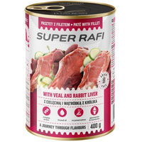 Produktbild von Rafi Super Nassfutter Paté mit Pute, Kalb und Kaninchen für adulte Hunde getreidefrei 400 g