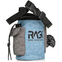 Produktbild von RAGI Futterbeutel für Hunde aus wasserdichtem Oxford-Gewebe mit Kotbeutelspender in Blau 10x18 cm - 10 cm