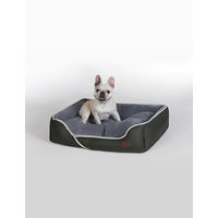 Produktbild von RAIKOU Hundebett aus Baumwolle Dunkelgrün 80x60x7 cm Waschbares Plüsch Hundekissen für Allergiker