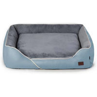 Produktbild von RAIKOU Hundebett aus Baumwolle für erwachsene Hunde, rutschfest und waschbar, Blau
