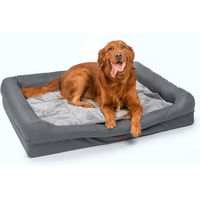 Produktbild von RAIKOU Hundebett Grau mit abnehmbarem Kissen aus Polyester für erwachsene Hunde